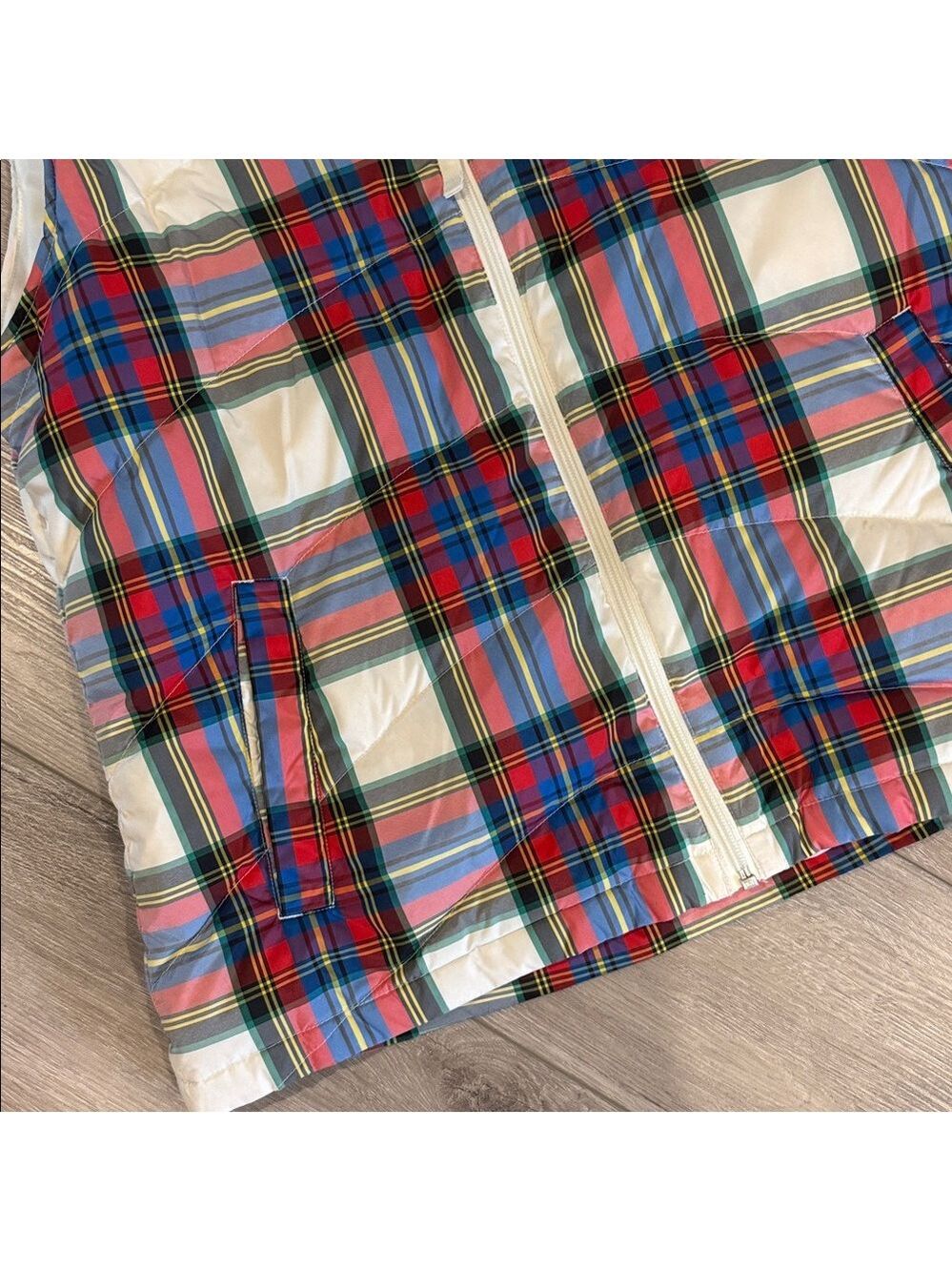 Lands' End Multicolor Plaid Vest - Picture 3 of 6